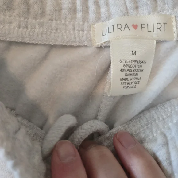 Ultra Flirt Light Gray Wide Leg Sweat Pants - Picture 3 of 6